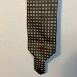 Versace Gray Silver Geometric Design Medusa Head Logo Silk Tie